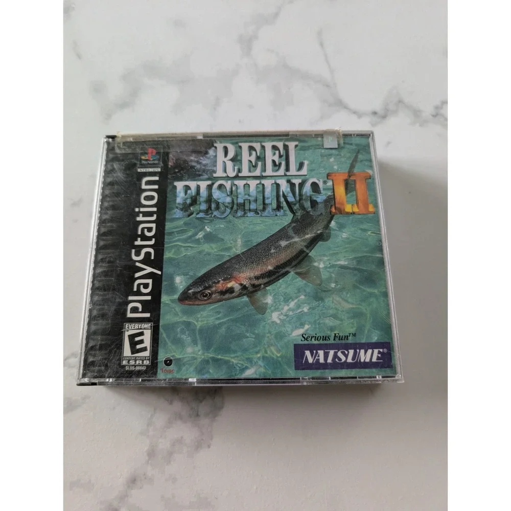 Reel Fishing PS1 1997 Black Label  Manual & Reg Card Tested